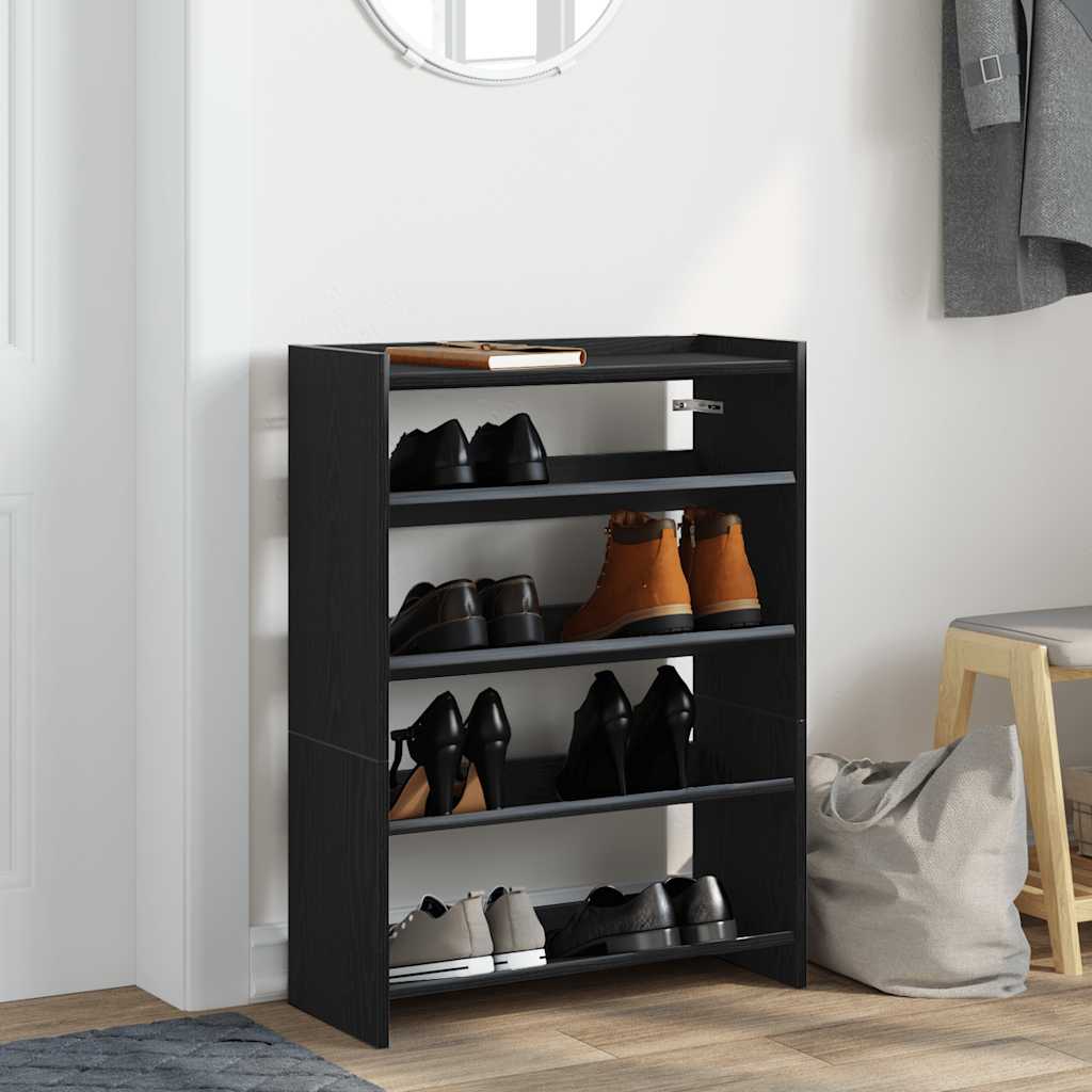 Skohylle svart 80x25x61,5 cm konstruert tre