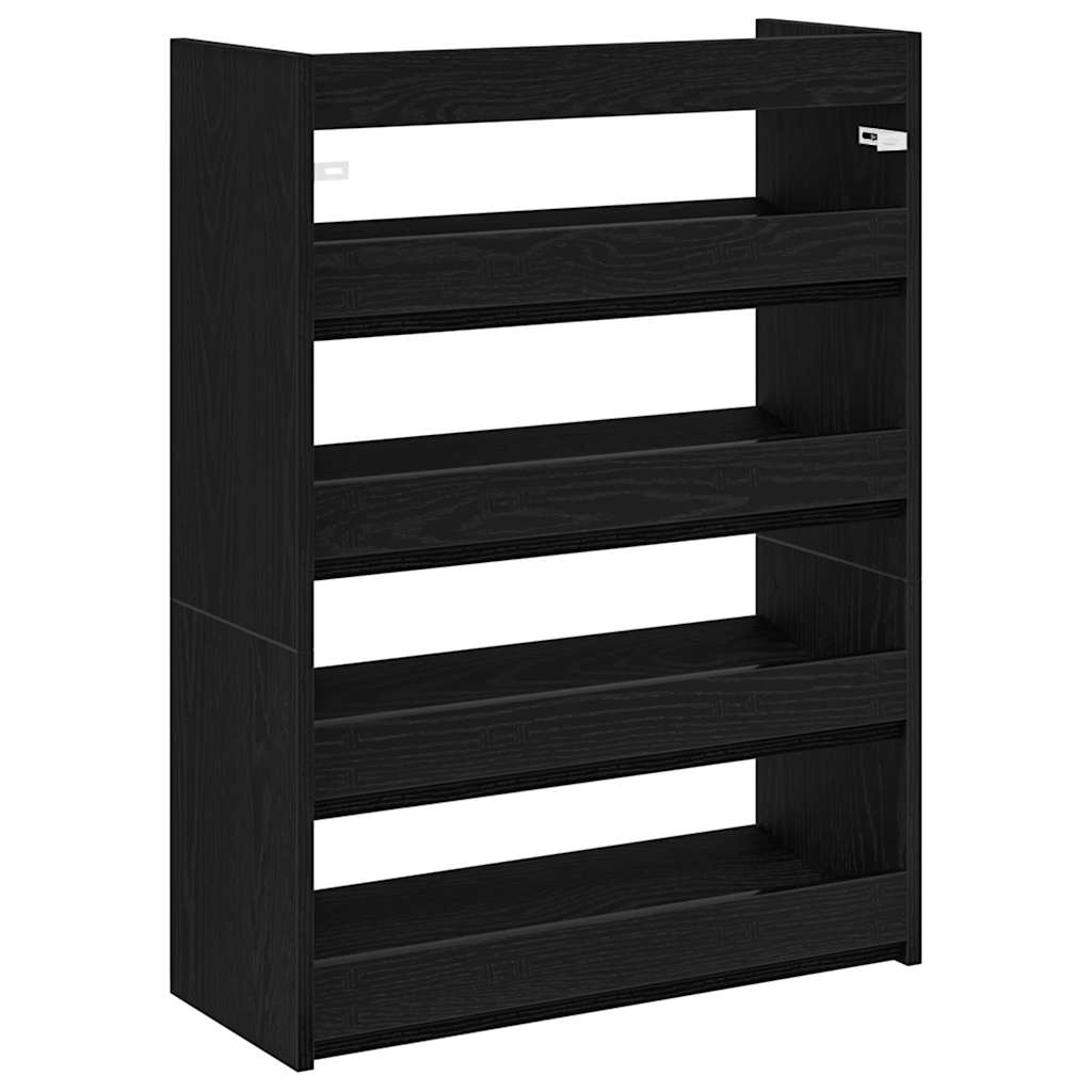 Skohylle svart 80x25x61,5 cm konstruert tre