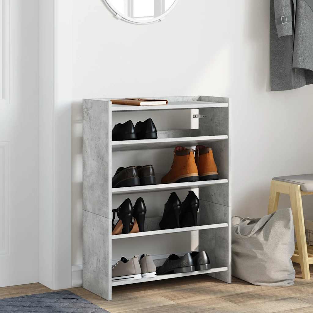 Skohylle betonggrå 80x25x61,5 cm konstruert tre