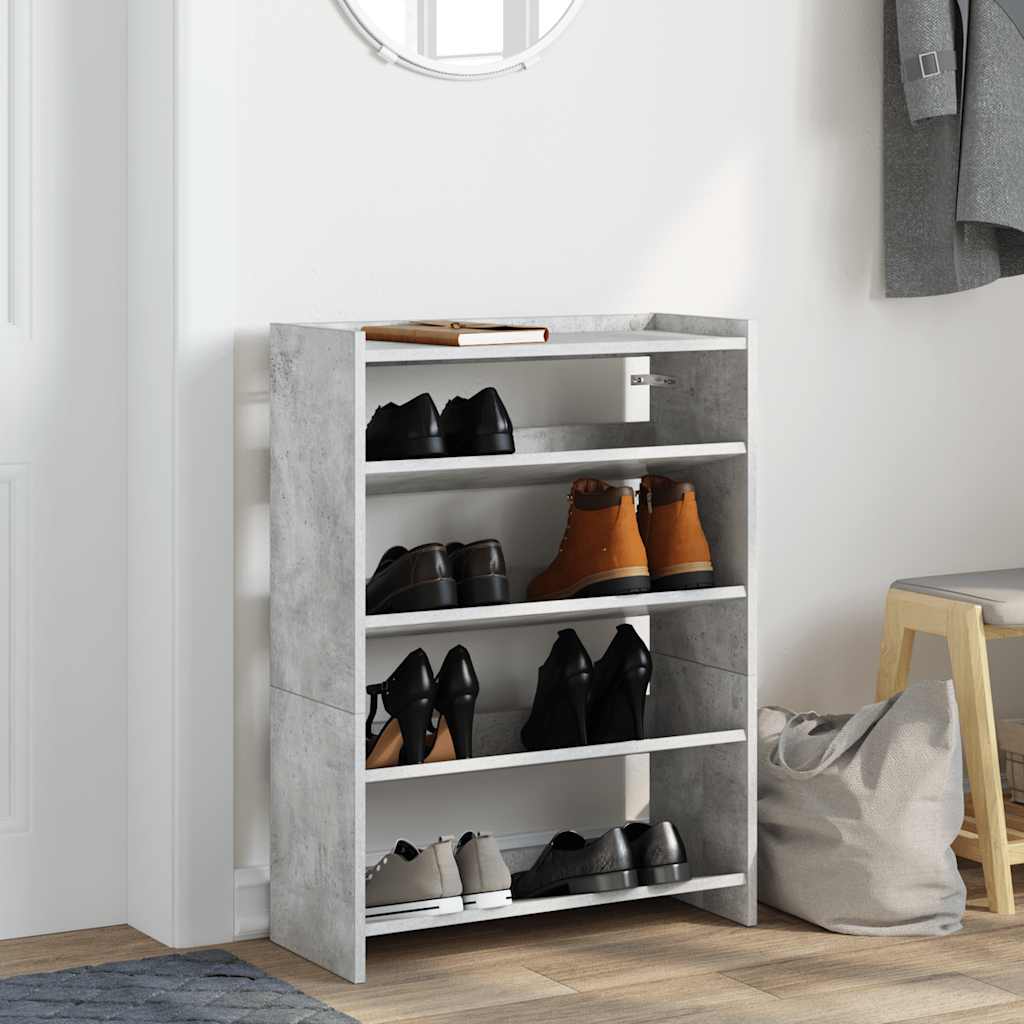 Skohylle betonggrå 60x25x62 cm konstruert tre