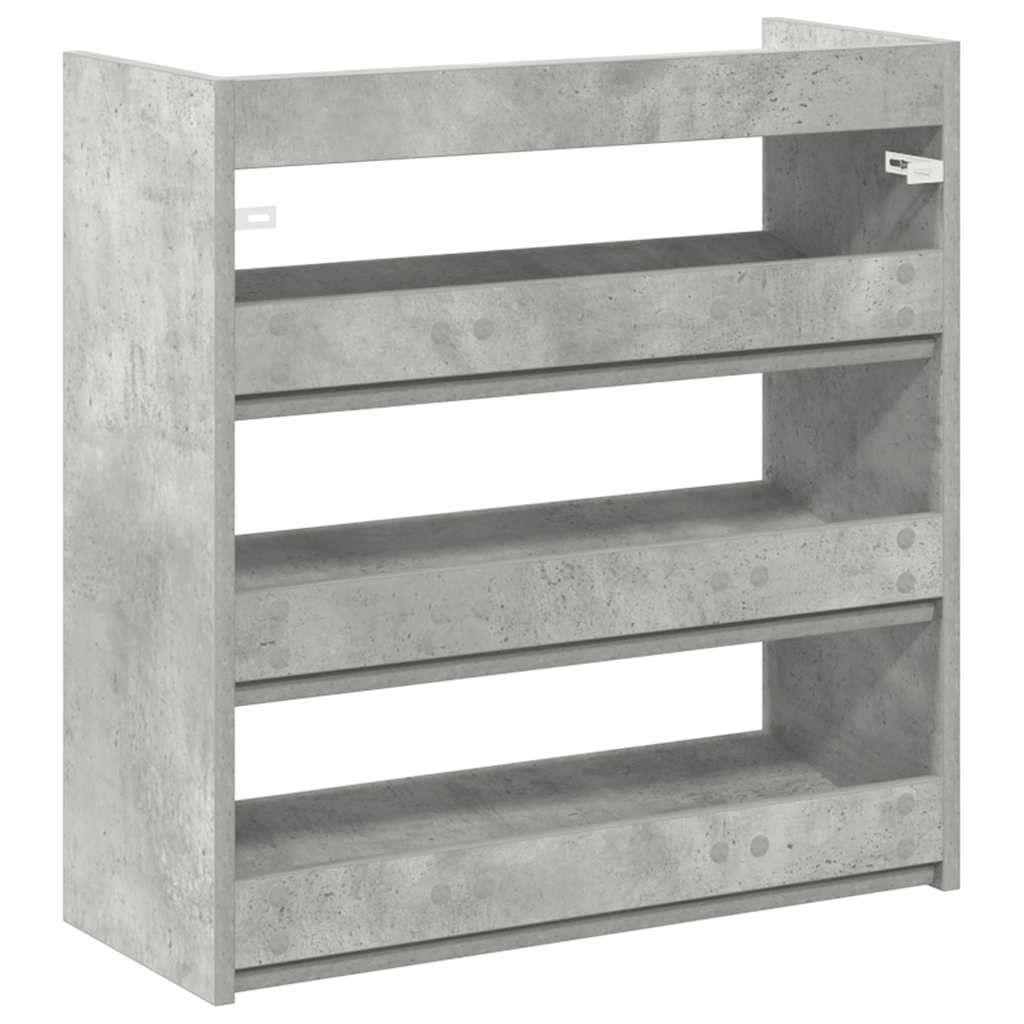 Skohylle betonggrå 60x25x62 cm konstruert tre
