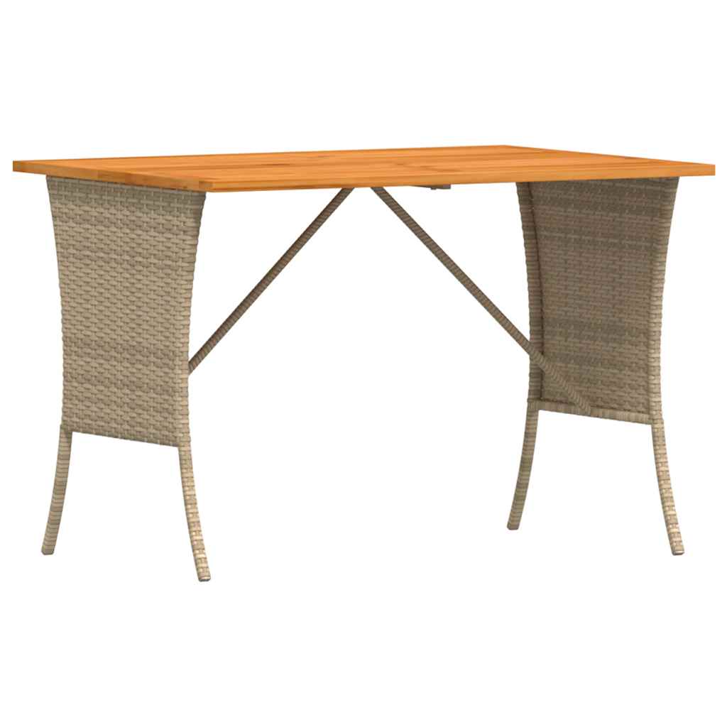 Hagebord med topp i akasietre beige 105x75x72 cm polyrotting