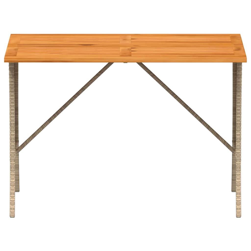 Hagebord med topp i akasietre beige 105x75x72 cm polyrotting