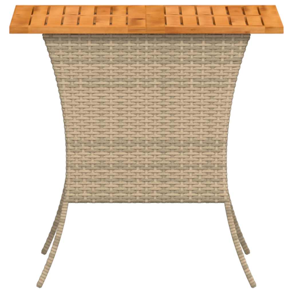 Hagebord med topp i akasietre beige 105x75x72 cm polyrotting