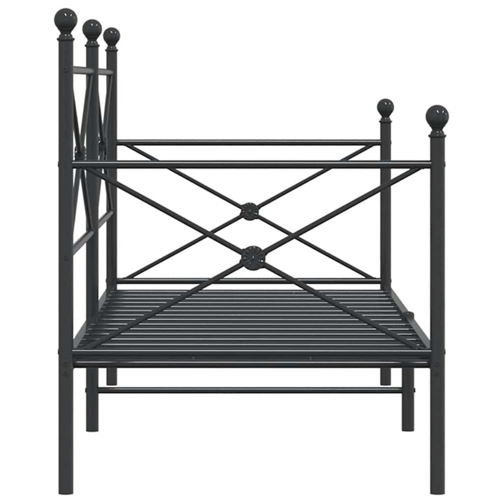 Dagseng uten madrass svart 80x200 cm stål