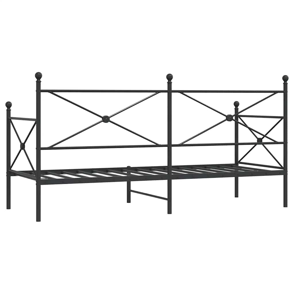 Dagseng uten madrass svart 80x200 cm stål
