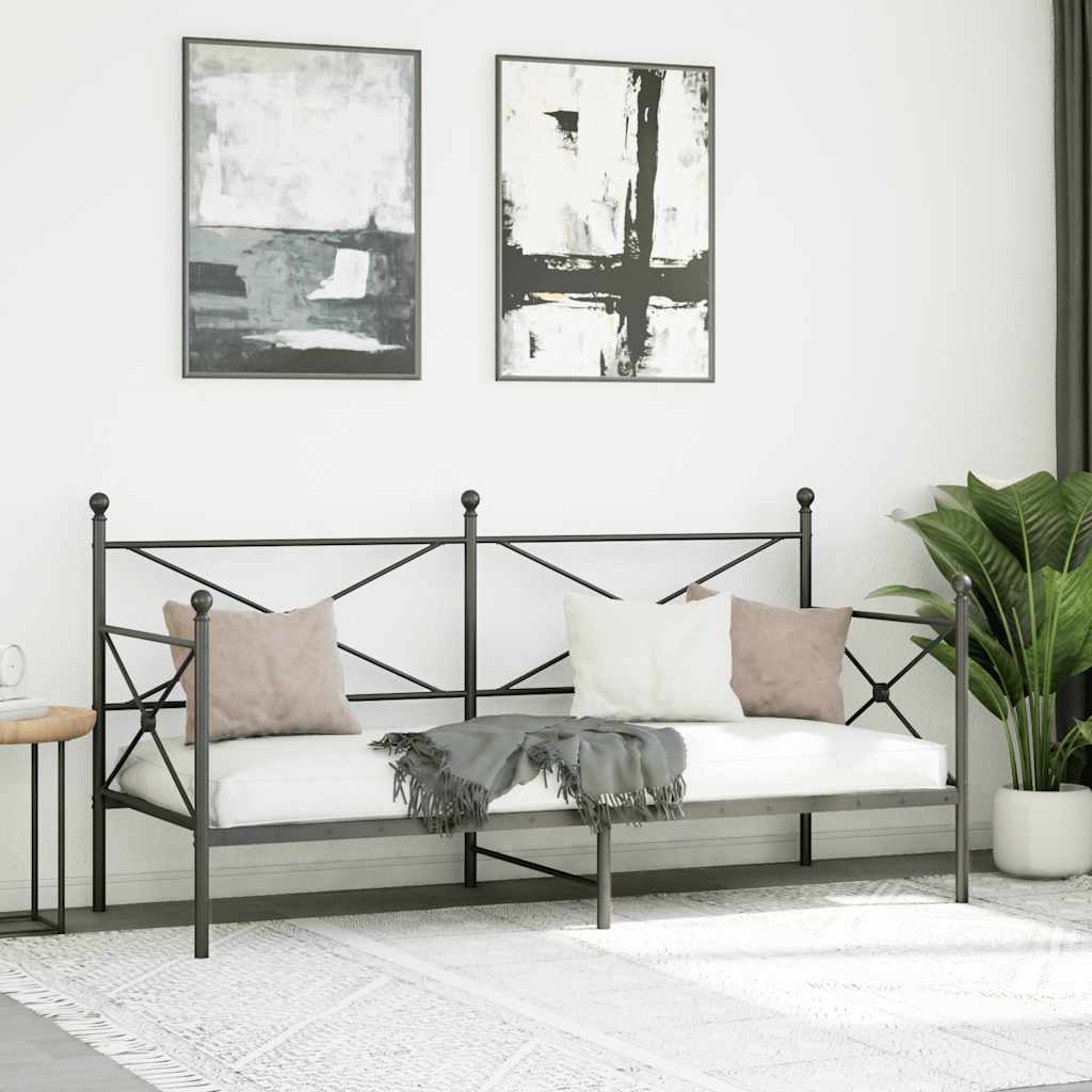Dagseng uten madrass svart 90x190 cm stål