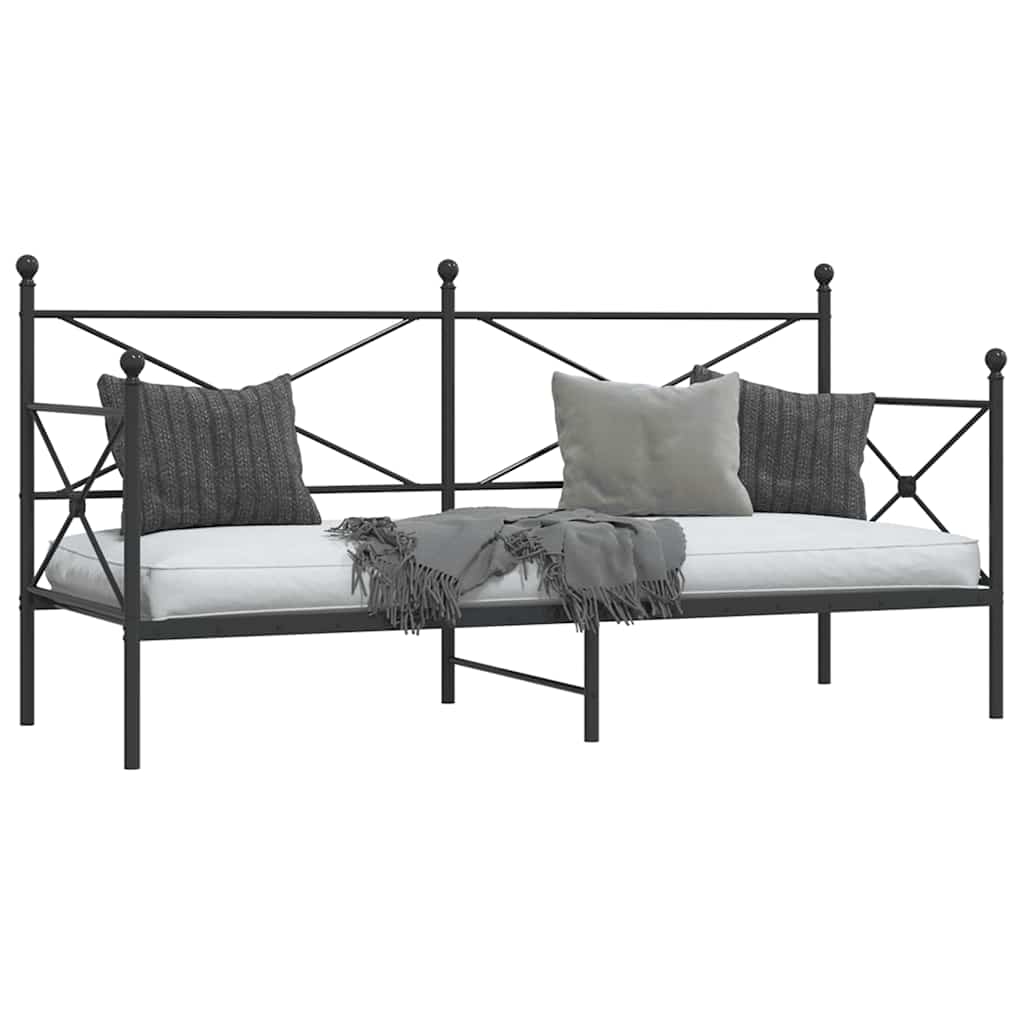 Dagseng uten madrass svart 90x190 cm stål