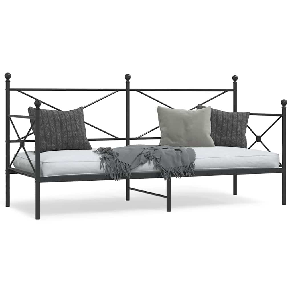 Dagseng uten madrass svart 90x190 cm stål
