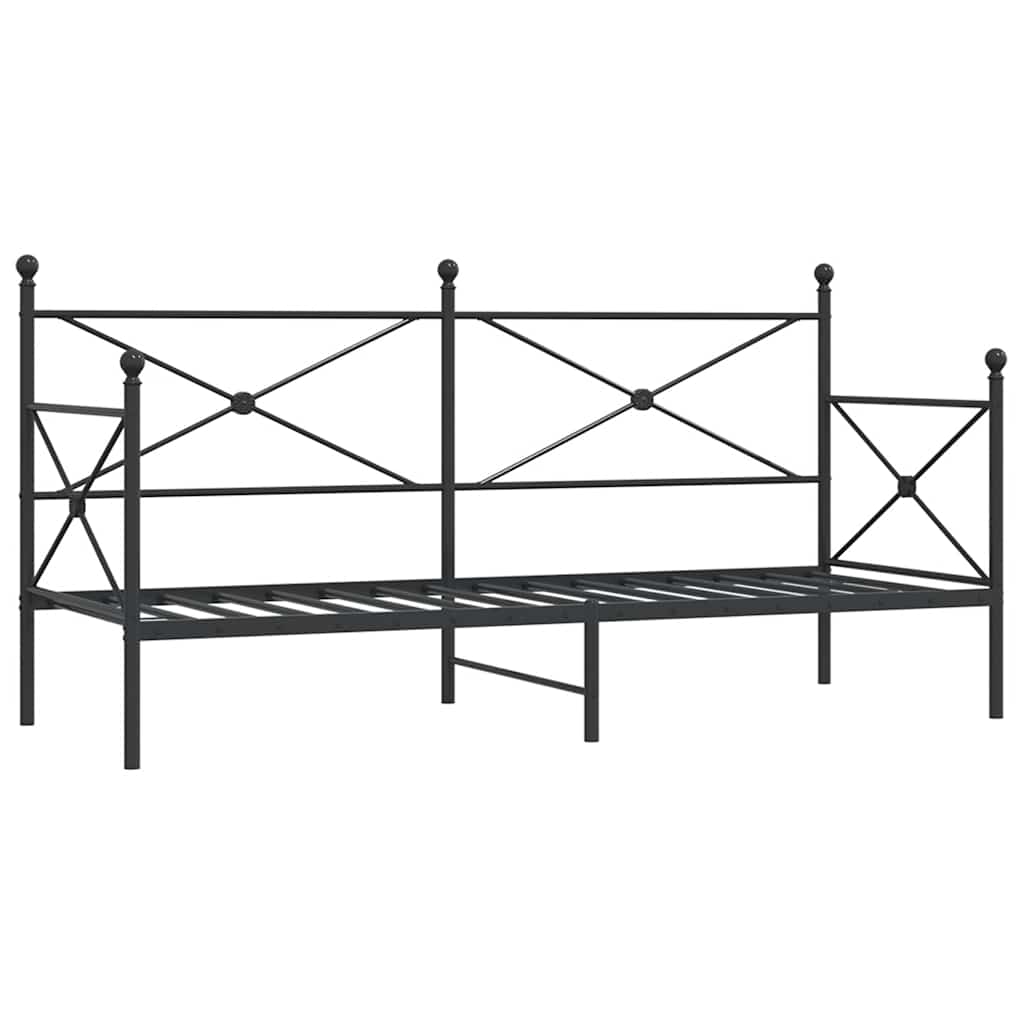 Dagseng uten madrass svart 90x200 cm stål