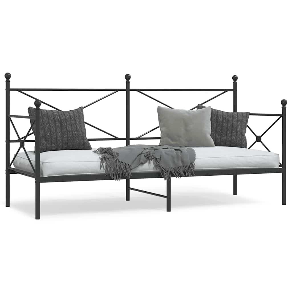 Dagseng uten madrass svart 90x200 cm stål