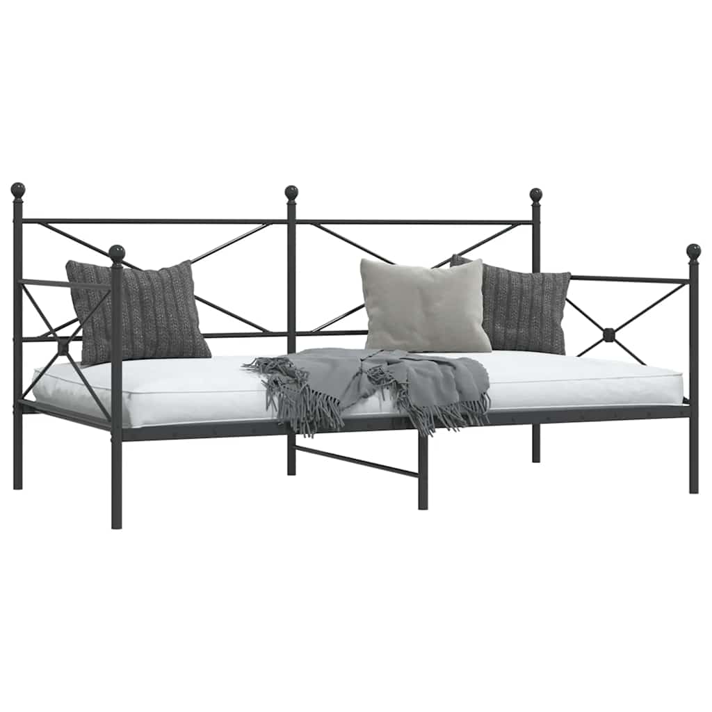 Dagseng uten madrass svart 100x200 cm stål