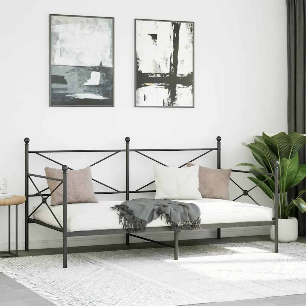 Dagseng uten madrass svart 107x203 cm stål