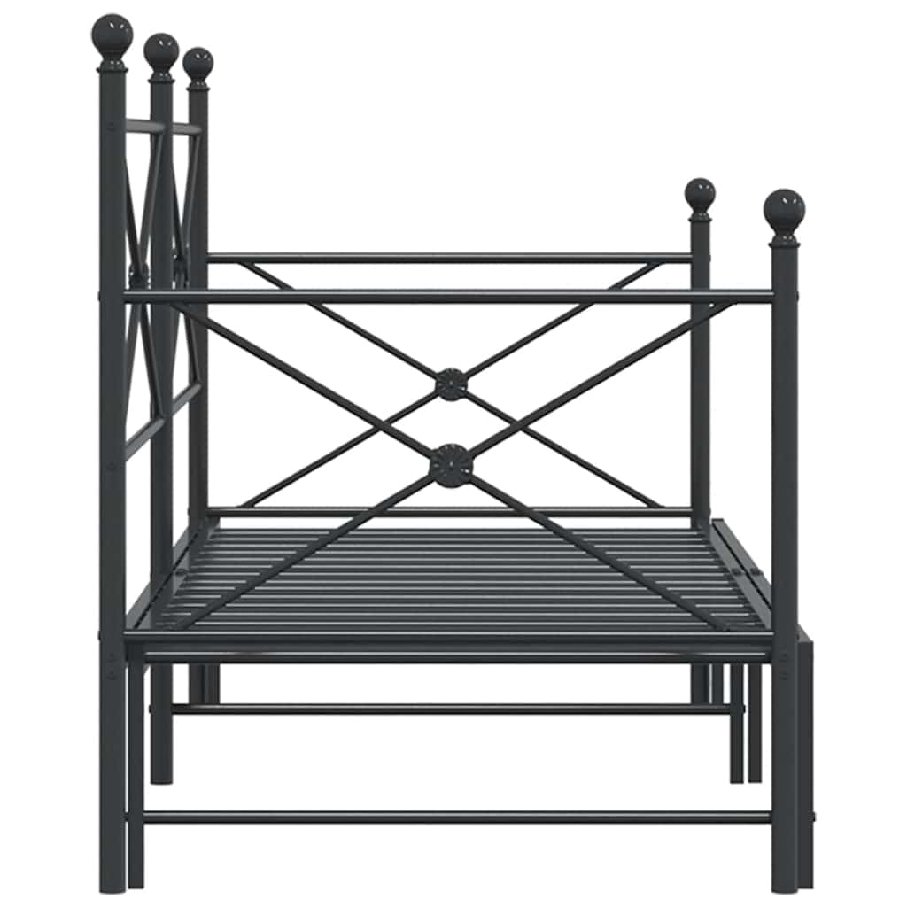 Dagseng med trille uten madrass svart 80x200 cm stål