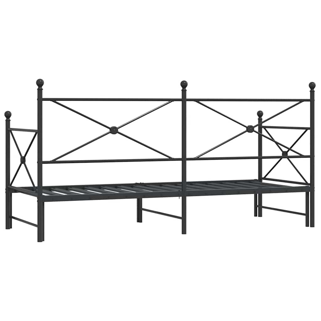 Dagseng med trille uten madrass svart 80x200 cm stål