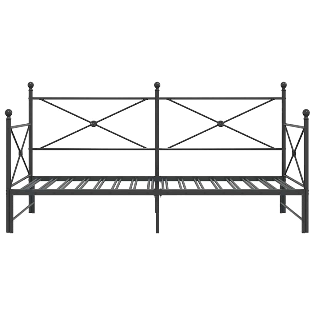 Dagseng med trille uten madrass svart 100x200 cm stål