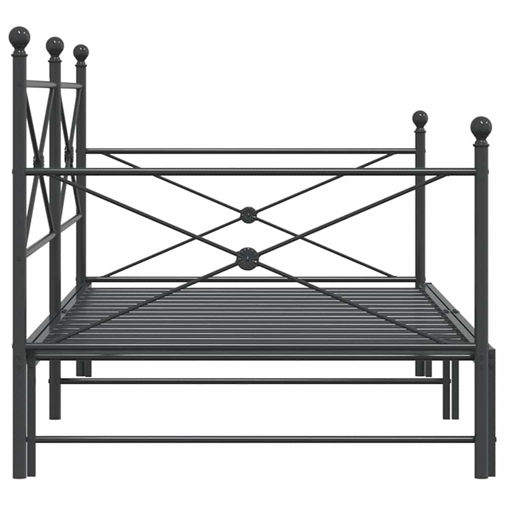 Dagseng med trille uten madrass svart 100x200 cm stål