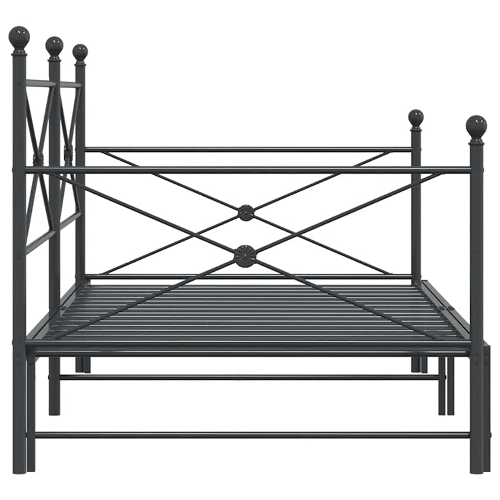 Dagseng med trille uten madrass svart 107x203 cm stål