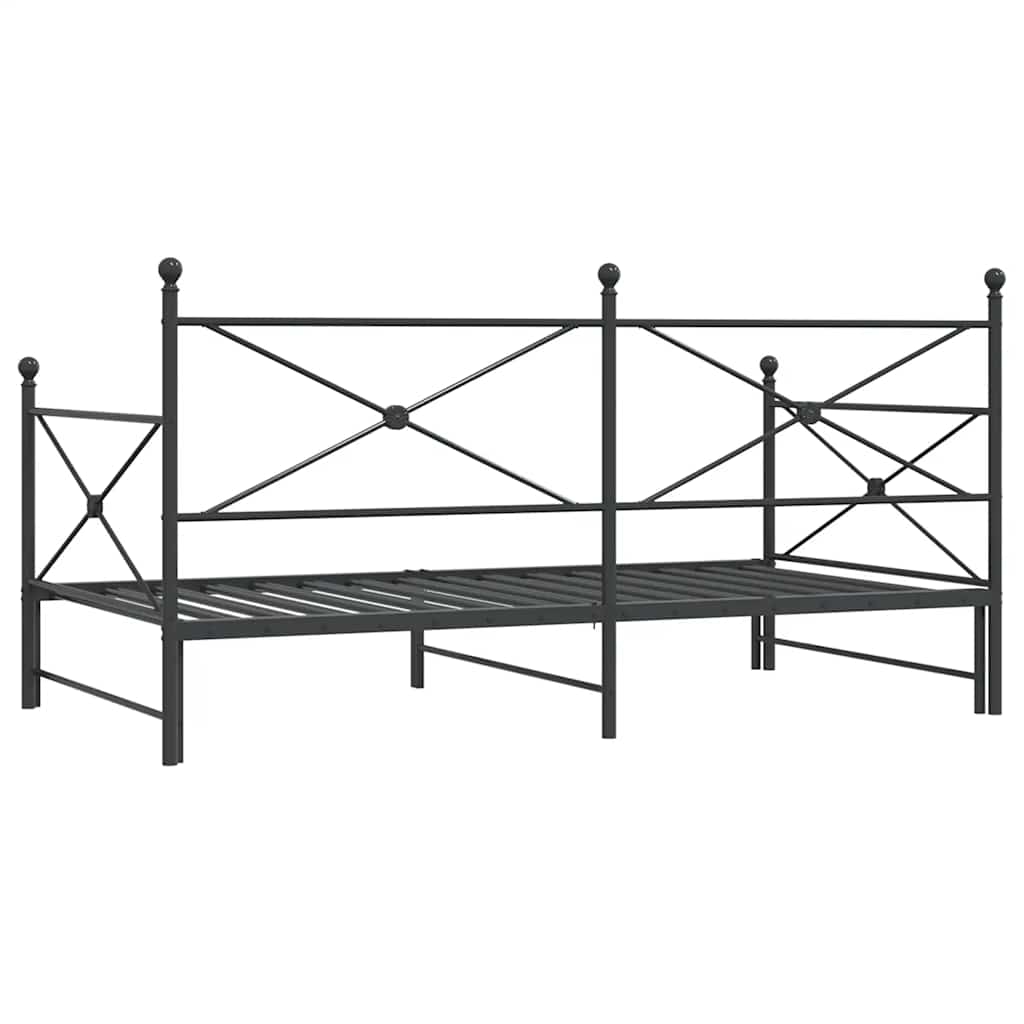 Dagseng med trille uten madrass svart 107x203 cm stål