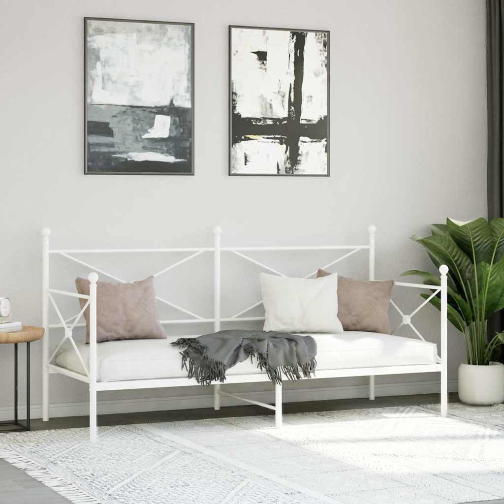 Dagseng uten madrass hvit 75x190 cm stål