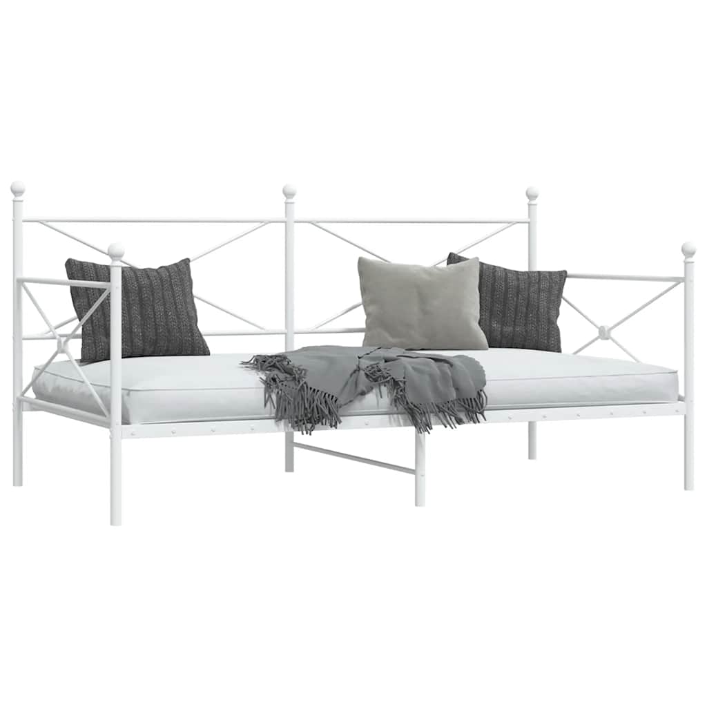 Dagseng uten madrass hvit 100x190 cm stål
