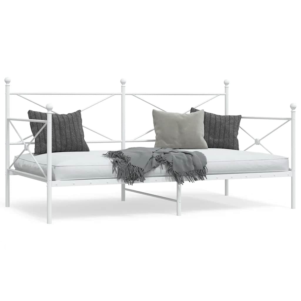 Dagseng uten madrass hvit 100x190 cm stål