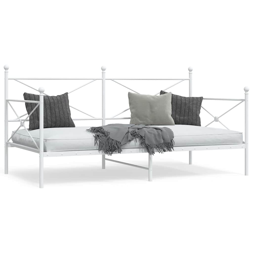 Dagseng uten madrass hvit 100x200 cm stål