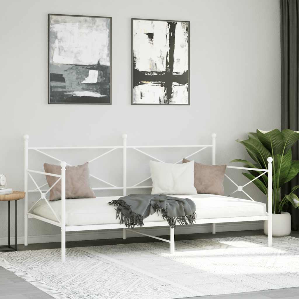 Dagseng uten madrass hvit 107x203 cm stål