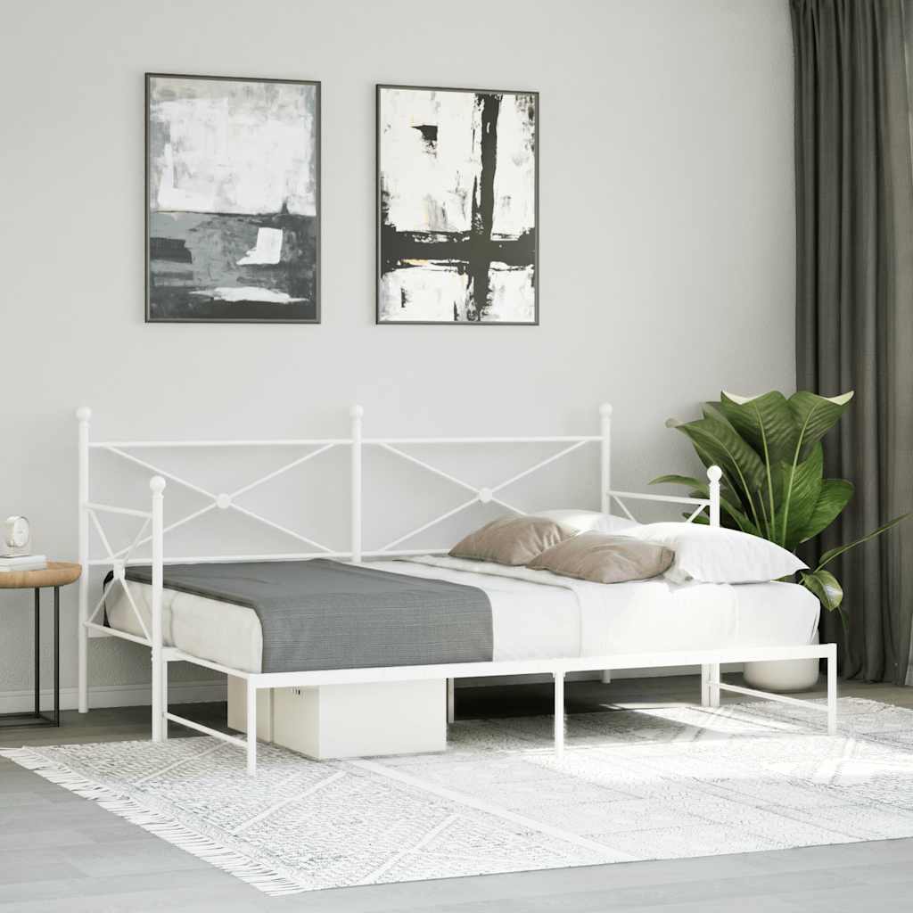Dagseng med trille uten madrass hvit 90x190 cm stål