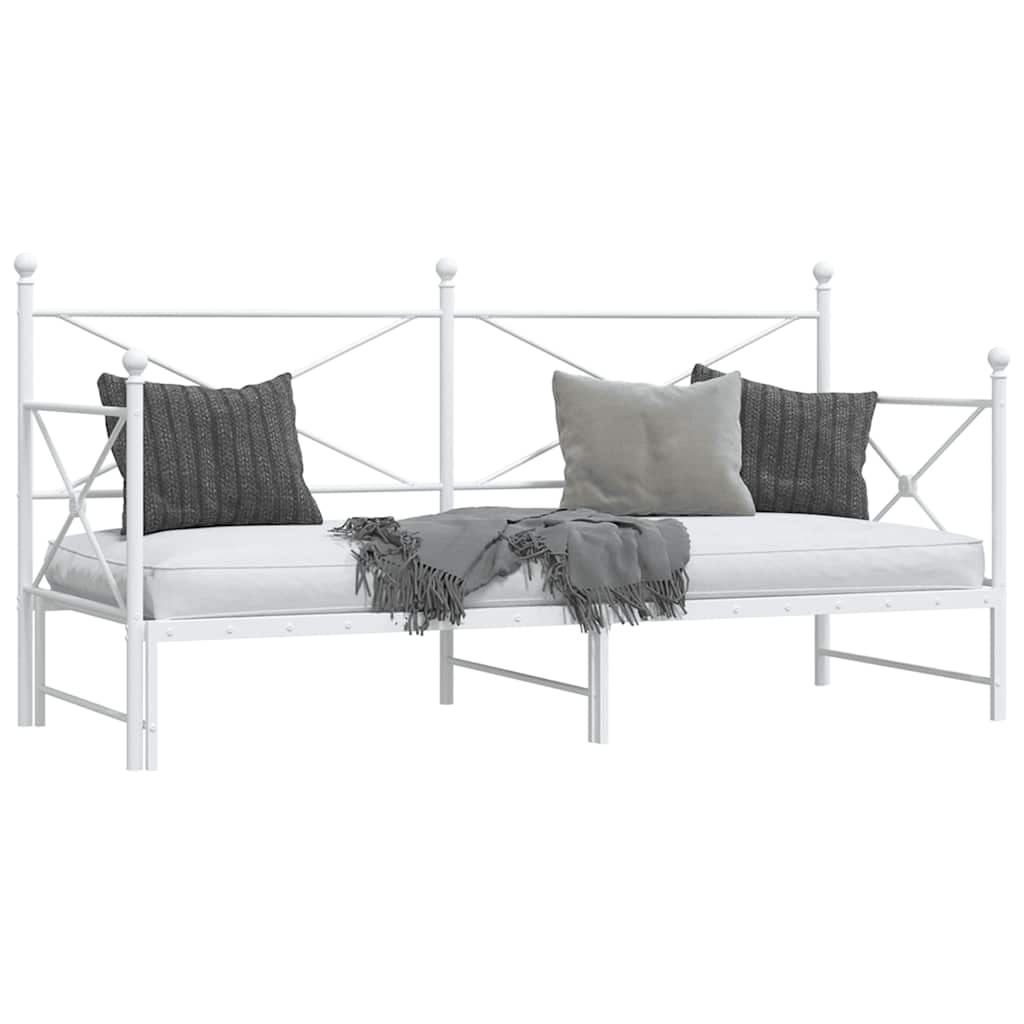 Dagseng med trille uten madrass hvit 90x190 cm stål