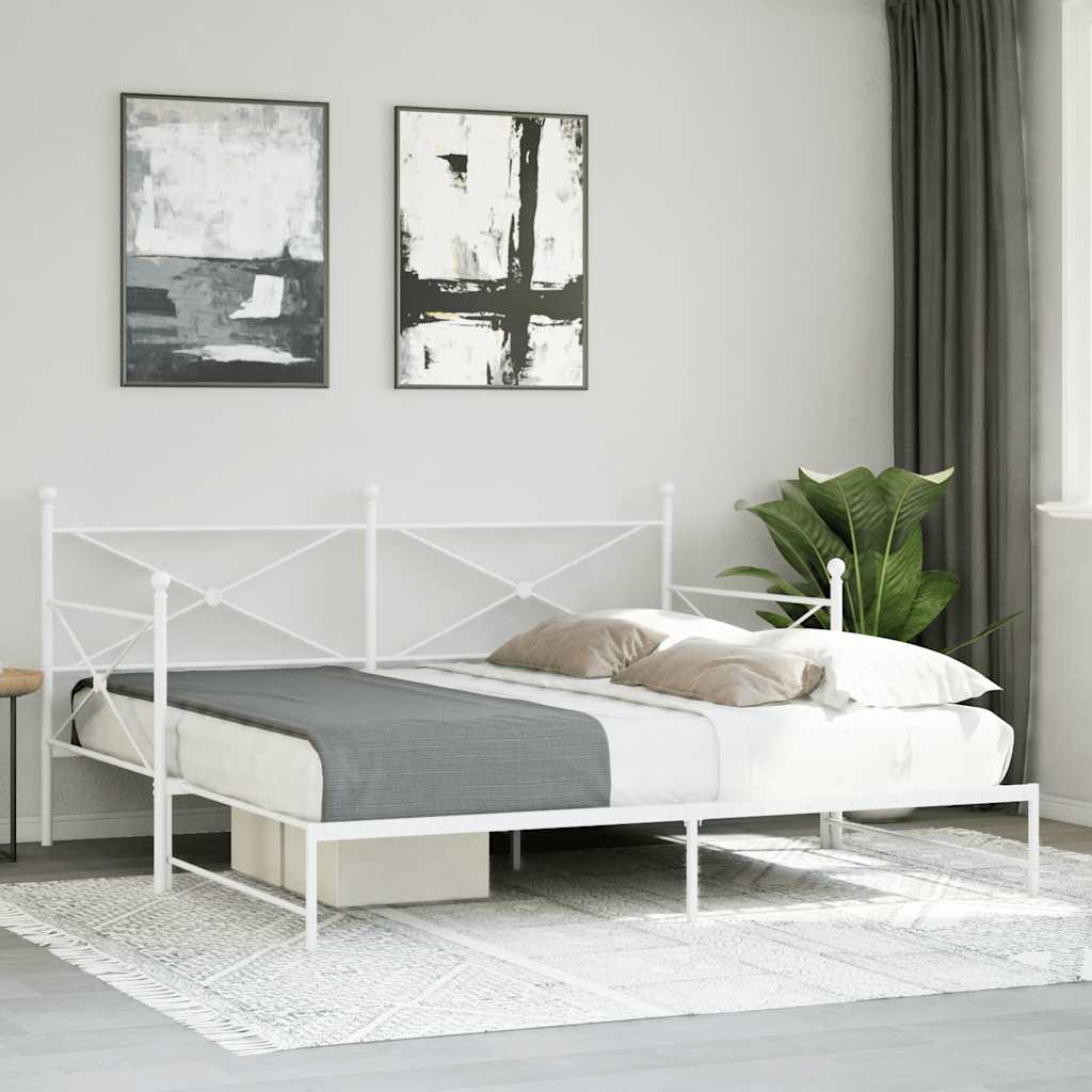 Dagseng med trille uten madrass hvit 100x200 cm stål