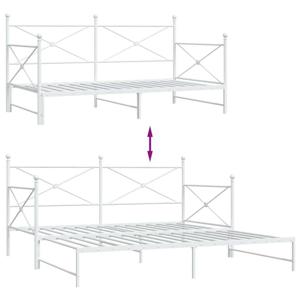 Dagseng med trille uten madrass hvit 100x200 cm stål