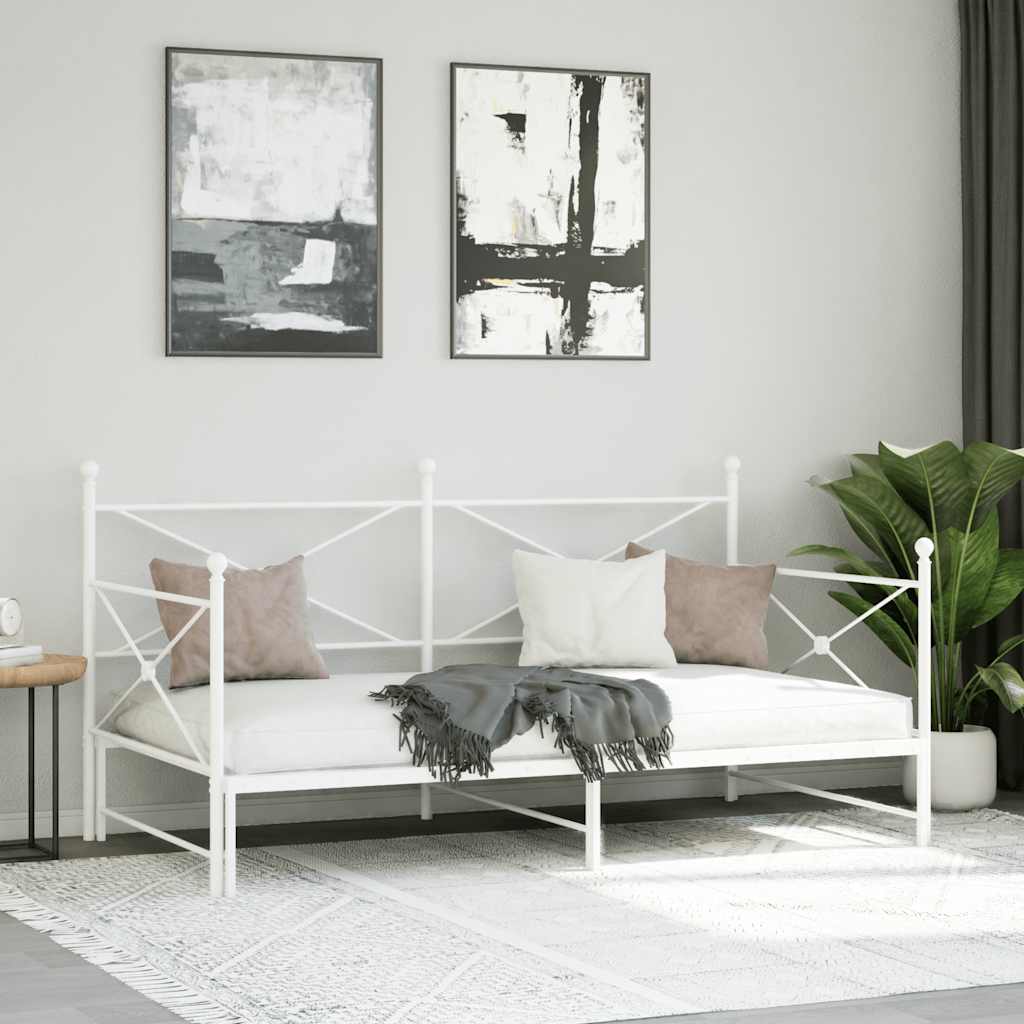 Dagseng med trille uten madrass hvit 107x203 cm stål