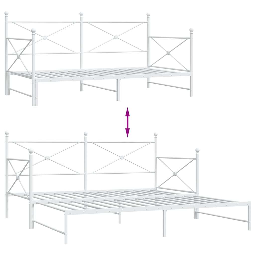 Dagseng med trille uten madrass hvit 107x203 cm stål