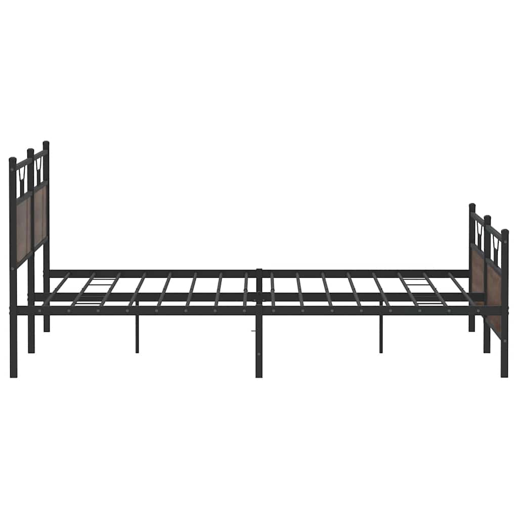 Sengeramme i metall uten madrass brun eik 200x200 cm