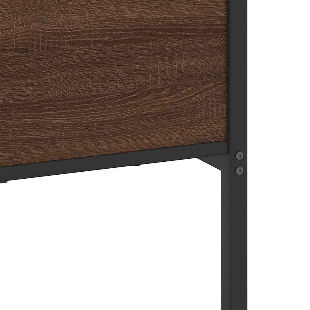 Sengeramme i metall uten madrass brun eik 193x203 cm