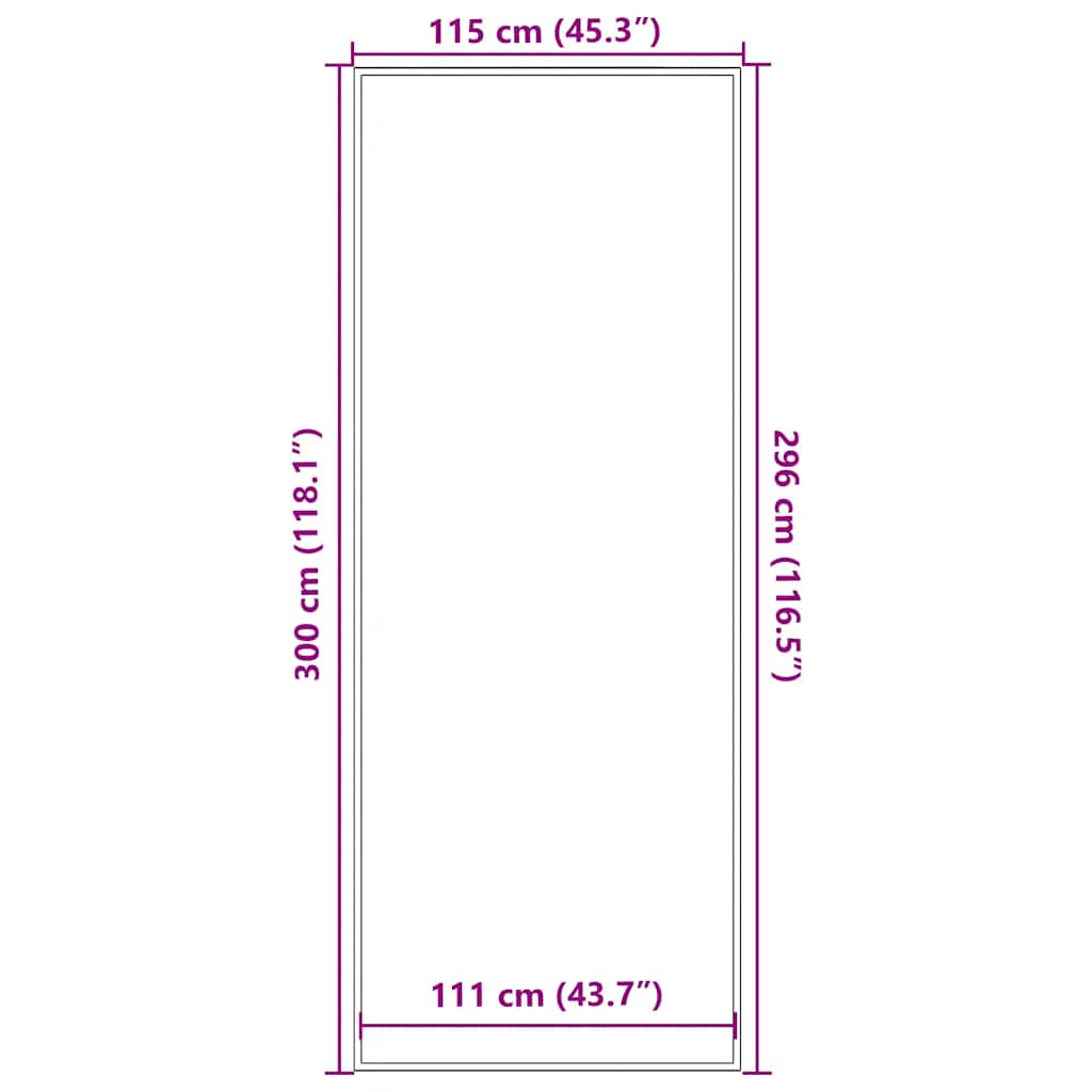 Dørmatte Svart 115x300 cm