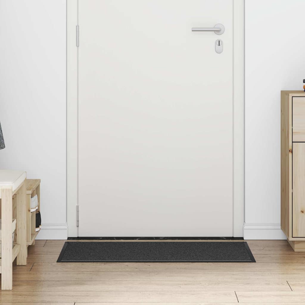 Dørmatte Striped Svart og Grå 60 x 90 cm Polypropylen, PVC