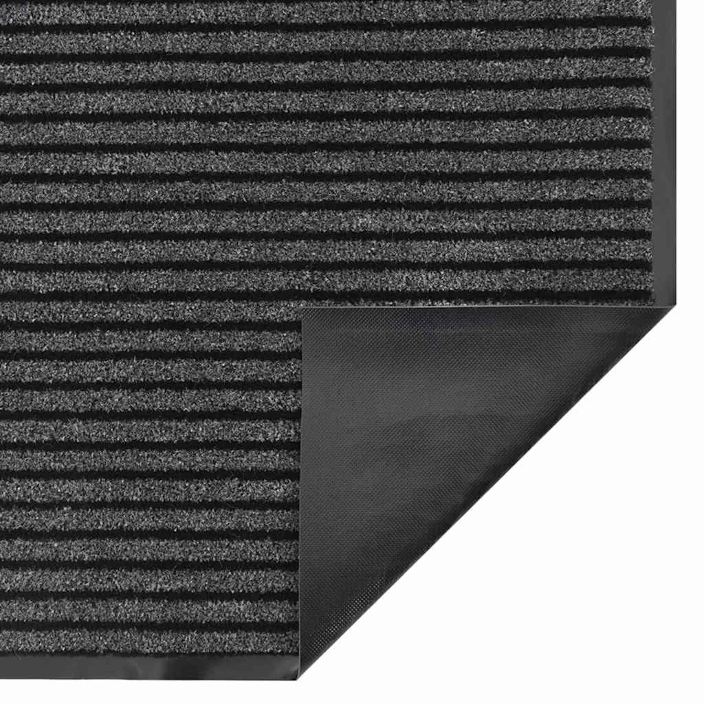 Dørmatte Striped Svart og Grå 60 x 150 cm Polypropylen, PVC