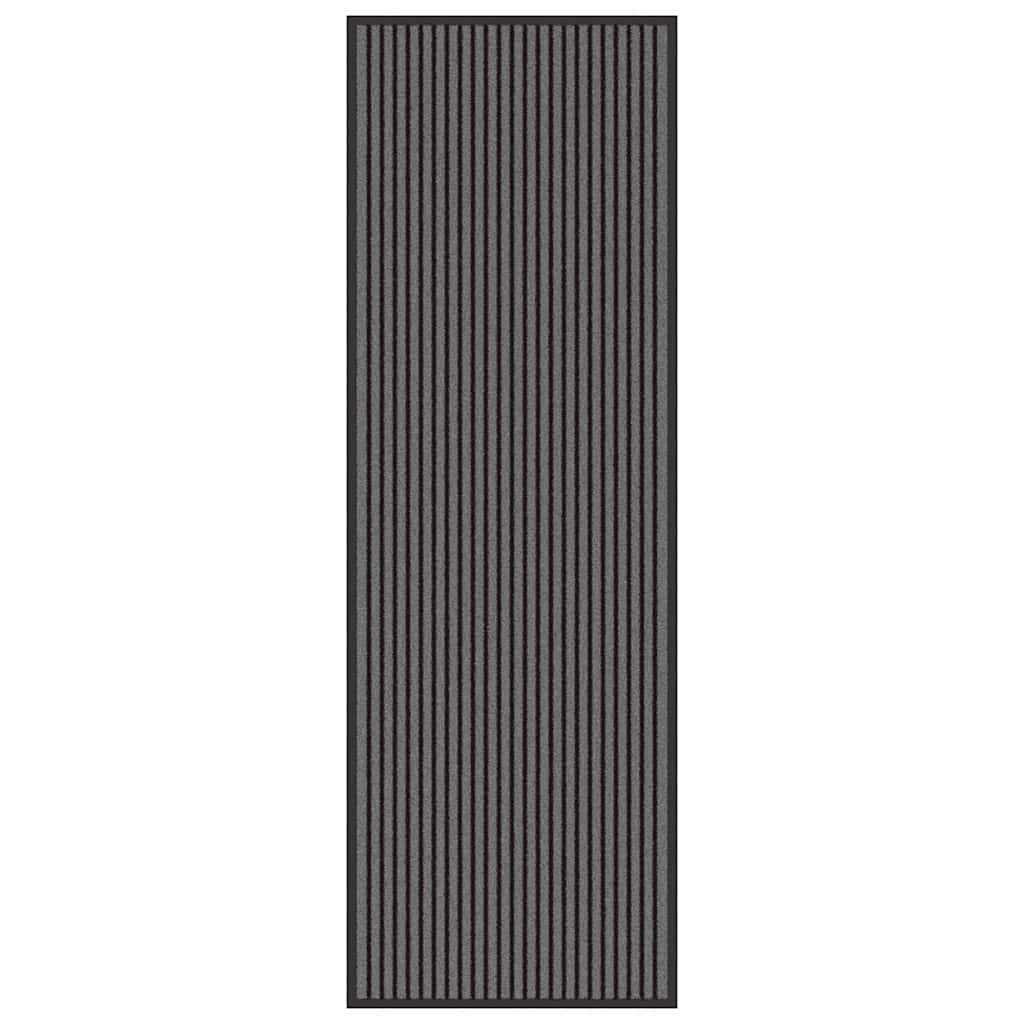 Dørmatte Striped Svart og Grå 60 x 180 cm Polypropylen, PVC