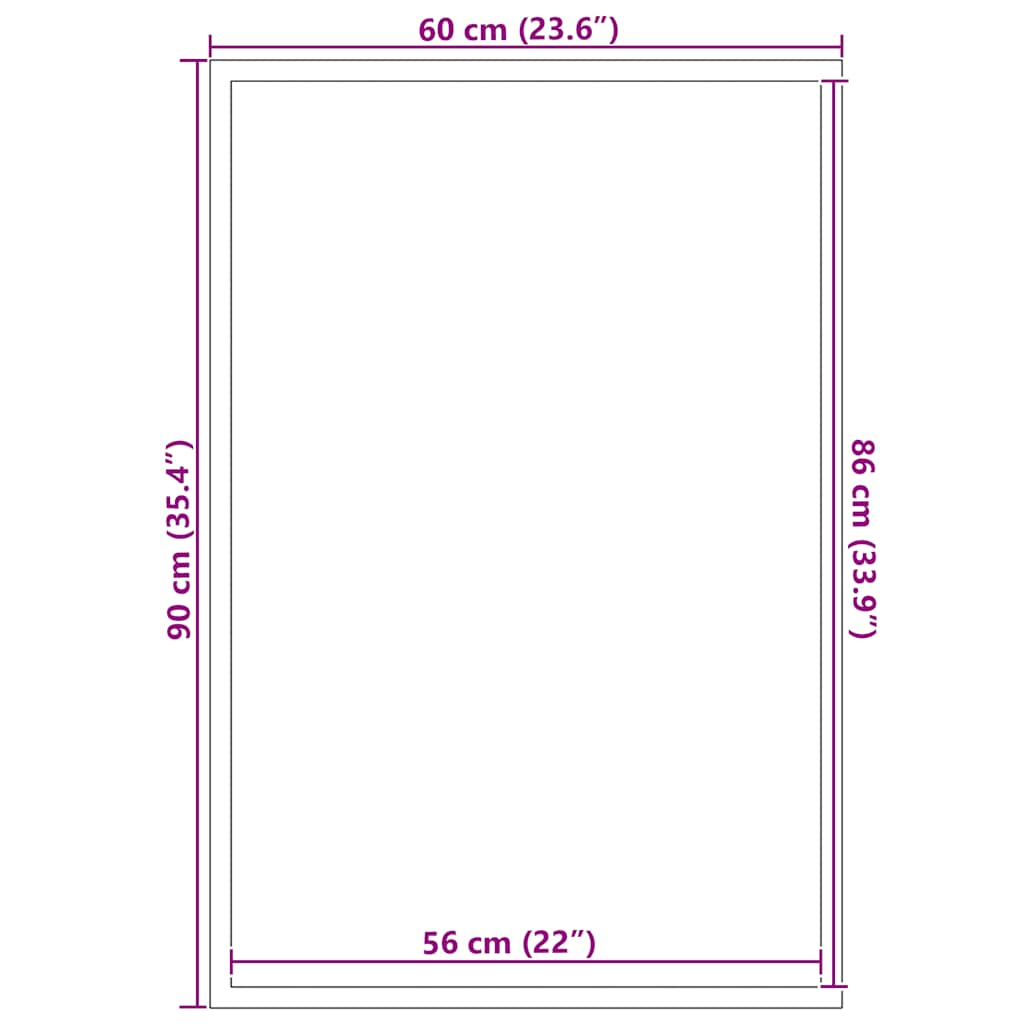 Dørmatte Sort 60x90 cm