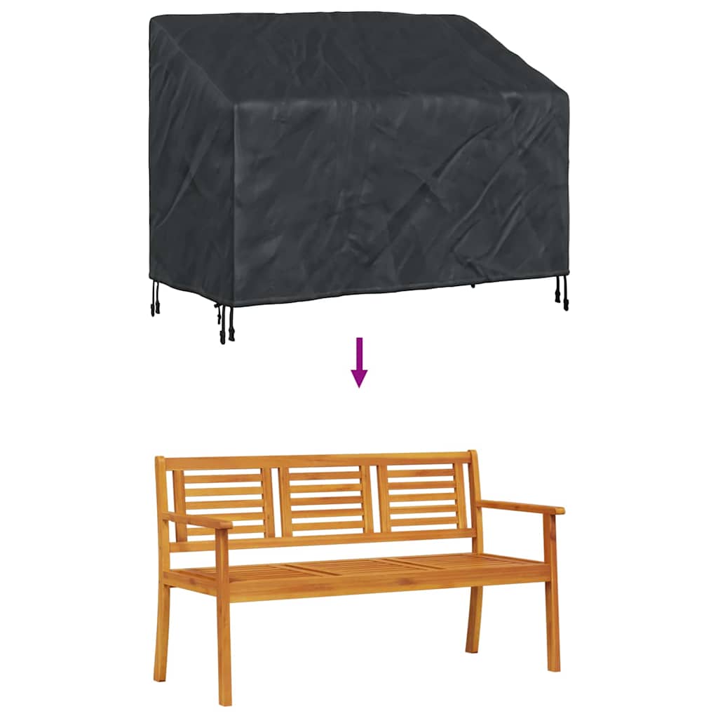 Hagebenkdeksel Svart 134 x 70 x 65 / 94 cm 420D stoff