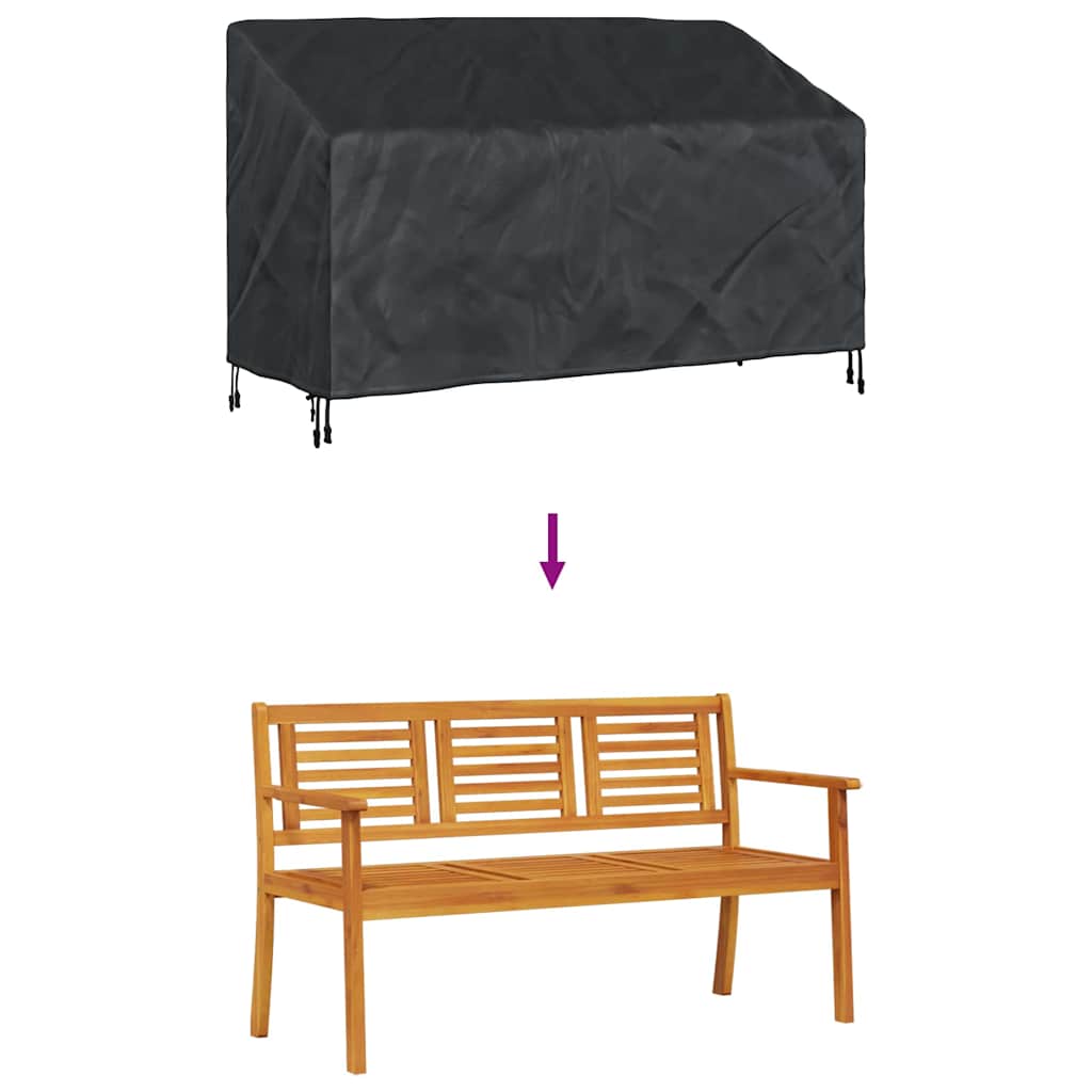 Hagebenkdeksel Svart 165 x 70 x 65 / 94 cm 210D stoff