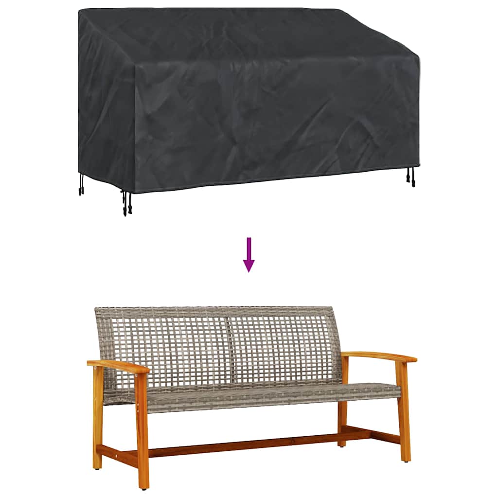 Hagebenkdeksel Svart 205 x 85 x 65 / 94 cm 210D stoff