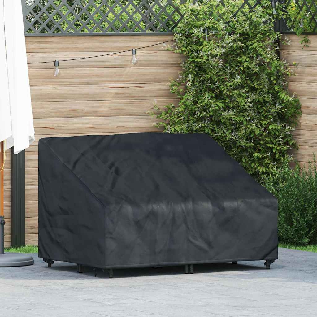 Hagebenkdeksel Svart 130 x 95 x 40 / 80 cm 600D stoff