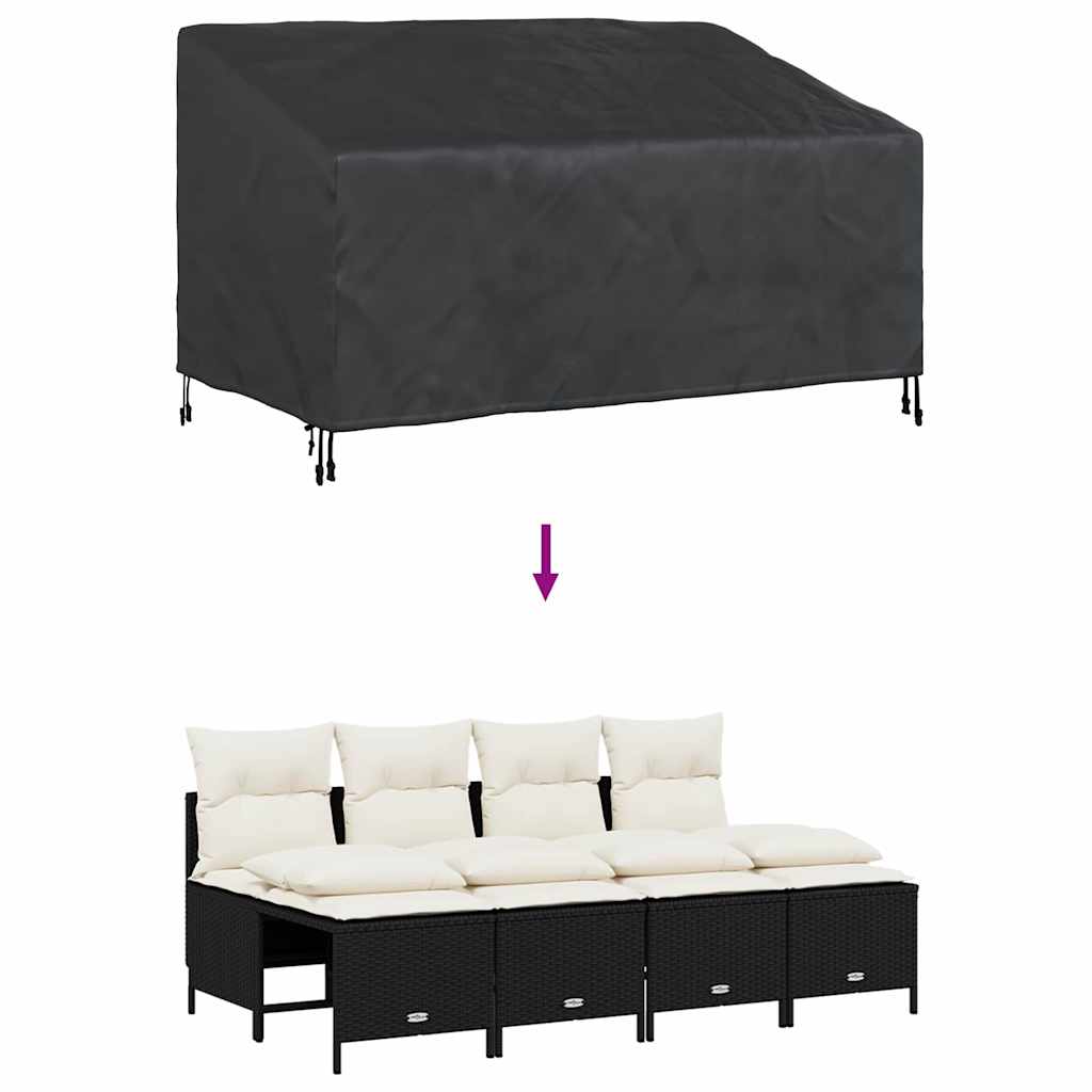 Hagebenkdeksel Svart 160 x 100 x 61 / 89 cm 420D stoff