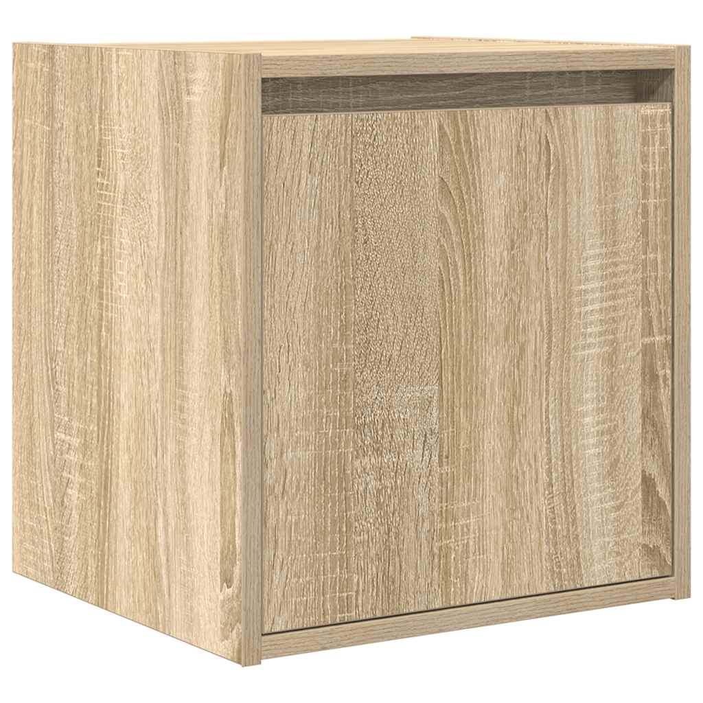 Veggmontert nattbord 2 stk sonoma eik 38x34x40 cm