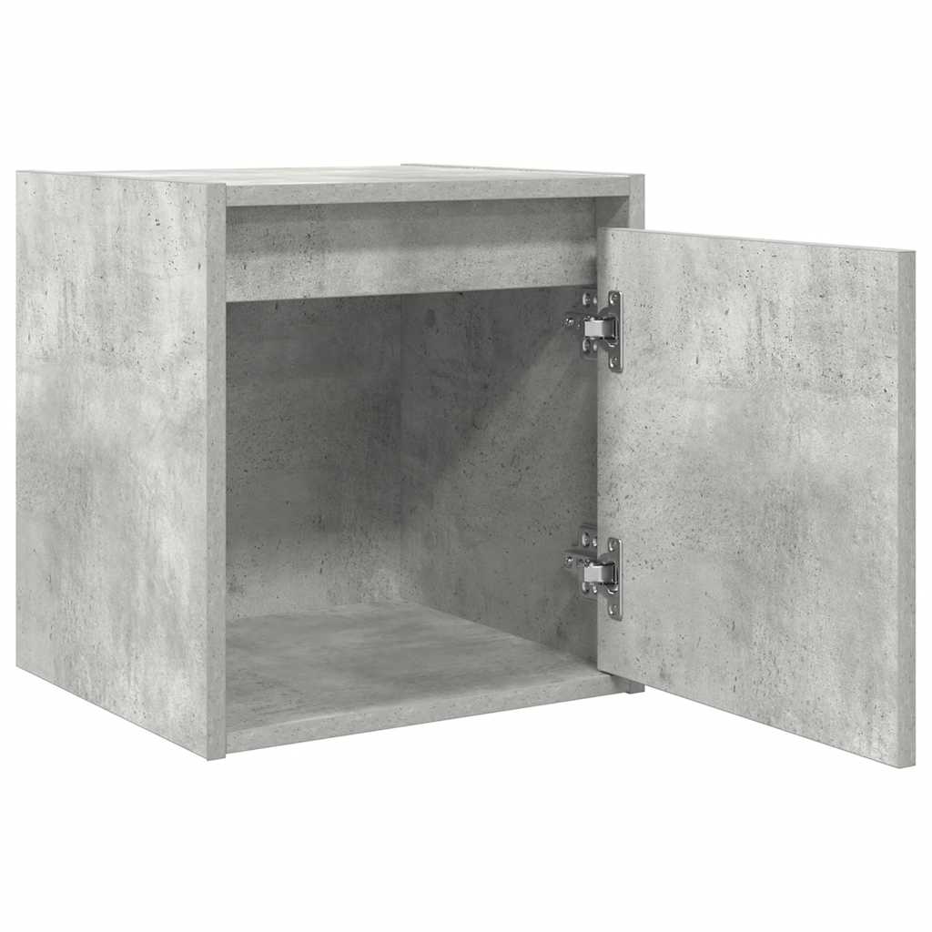 Veggmonterte nattbord 2 stk betonggrå 38x34x40 cm