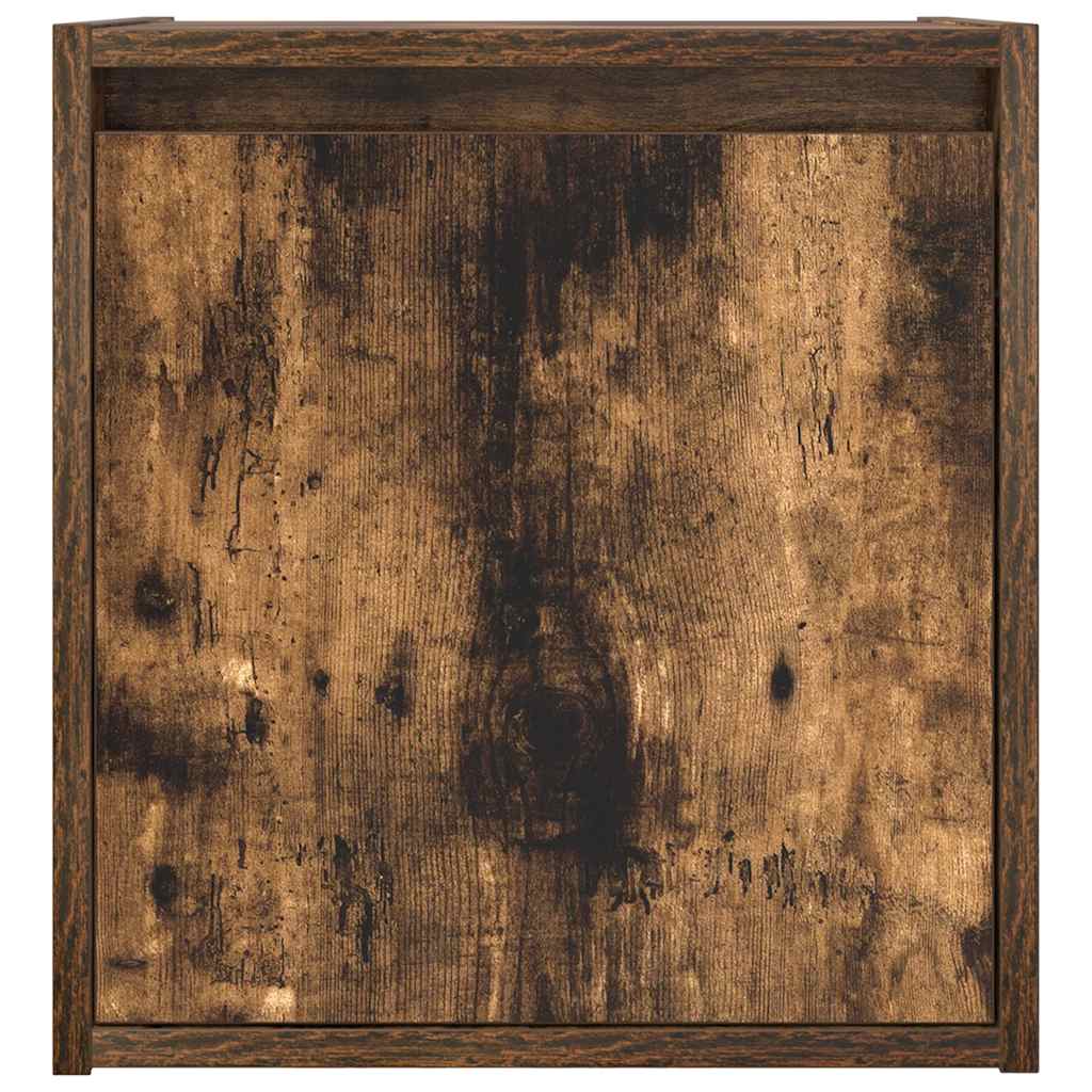 Veggmontert nattbord røkt eik 38x34x40 cm