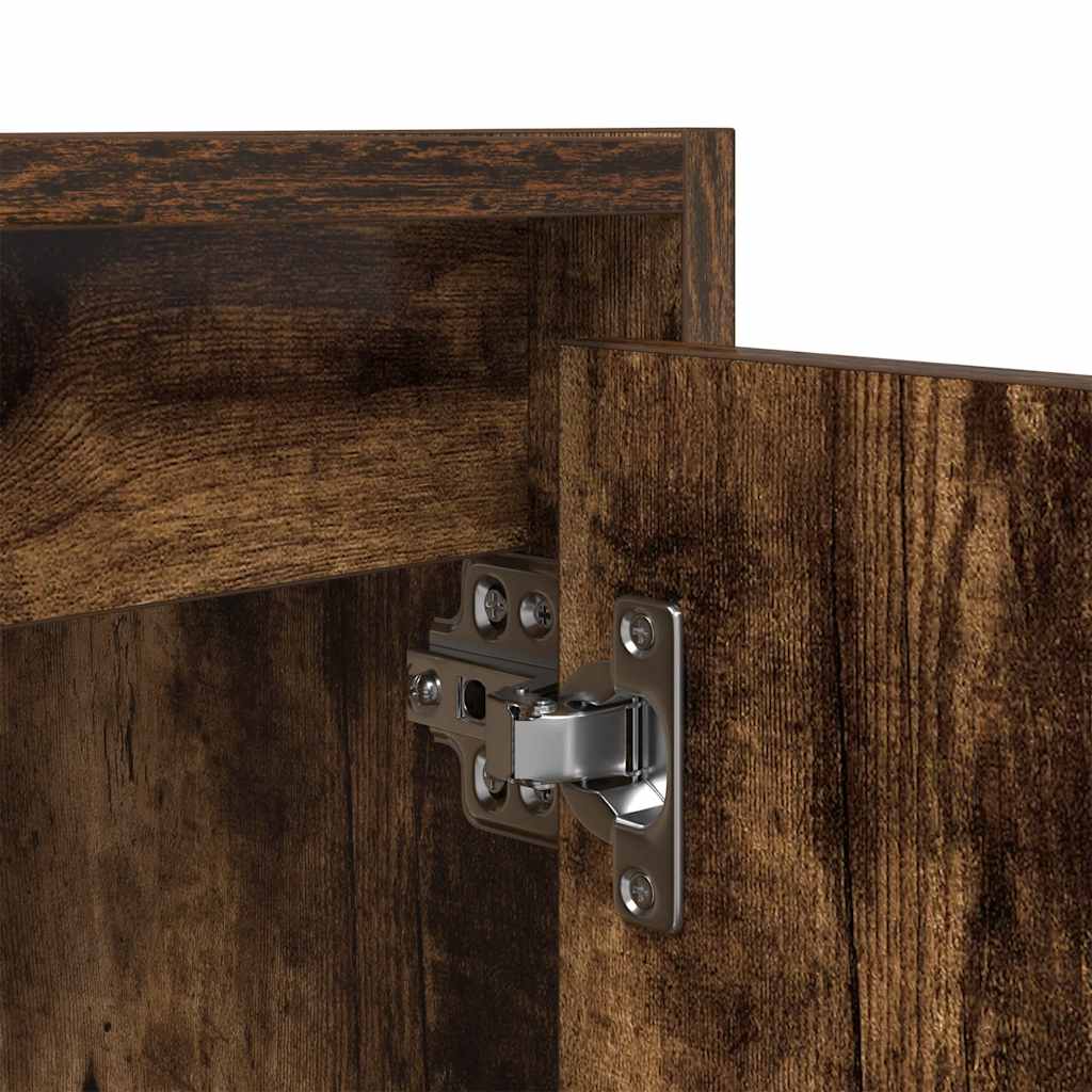 Veggmontert nattbord røkt eik 38x34x40 cm